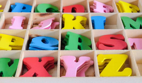 Alphabet Lettres Différentes Couleurs Pour Décoration Des Enfants Dans Une — Photo