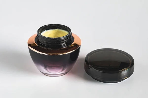 Barattolo Cosmetico Crema Trattamento Lozione Sfondo — Foto Stock
