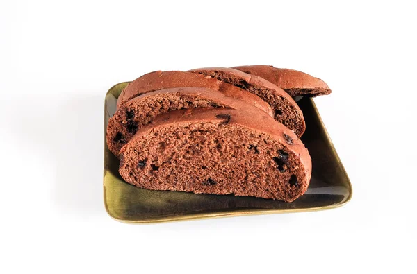 Slices Brown Bread Sweet Chocolate White — Stock Fotó