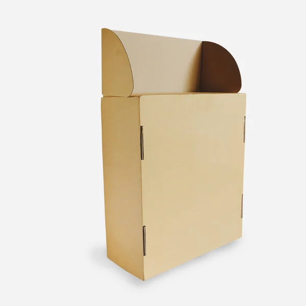 Carton Packaging Box Brown Delivery Packages Set Closed Open Cardboard — Stock Fotó