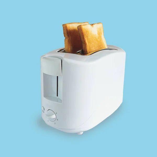 Tost Makinesinde Bir Çift Kızarmış Ekmek Yakın Odaklı — Stok fotoğraf