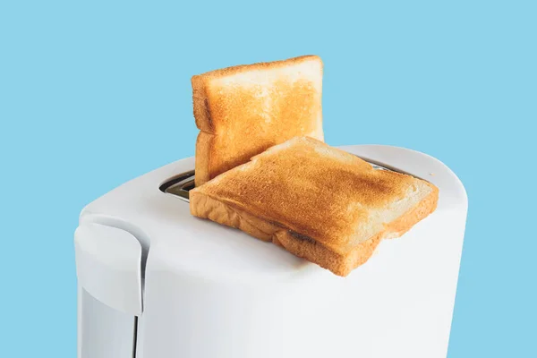 Couple Crusty Toast Toaster Close Focus — Stock Fotó