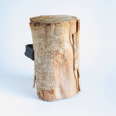 Beyaz zemin üzerinde ahşap kütük ya da ahşap.