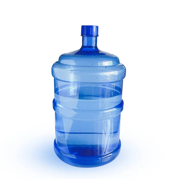 Penutup Pada Botol Air Mineral Dalam Warna Biru Mentah Dan — Stok Foto