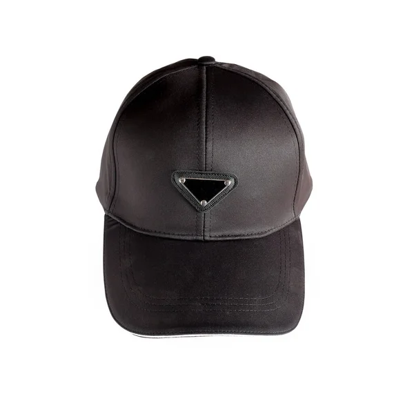 Бланшированная Шляпа Черного Цвета Белом Фоне — стоковое фото