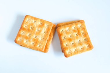 Tatlı kraker ya da arka planda bisküvi, yiyecek kavramı.