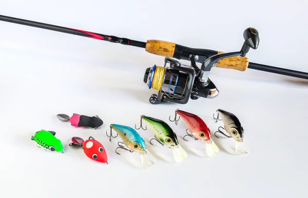 Spinners Pesca Wobblers Com Haste Pesca Fundo Tipo Padrão Isca — Fotografia de Stock