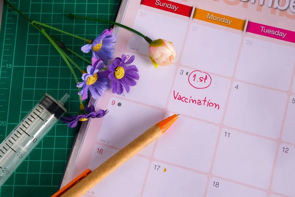 Benoeming Tot Vaccinatie Kalender Ter Herinnering — Stockfoto