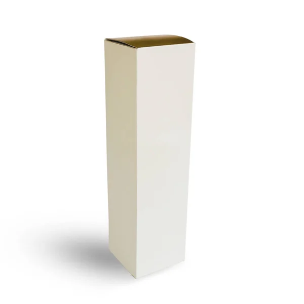 白い背景に隔離された長方形のパッケージボックスモックアップ — ストック写真