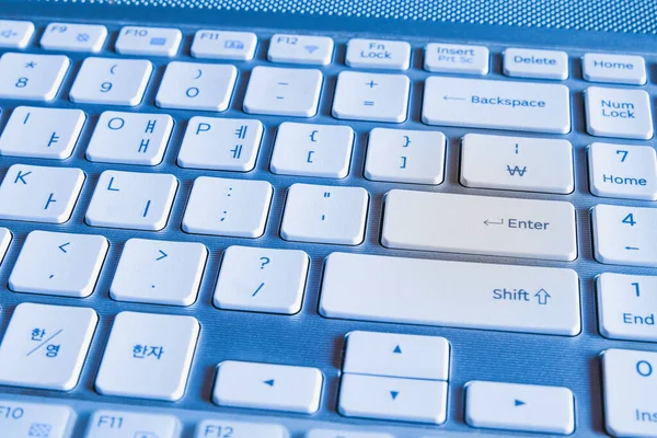 Detalj Vita Tangentbord Nycklar Till Persondator — Stockfoto