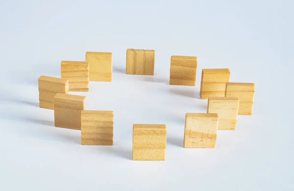 Abstrakcyjna Koncepcja Drewnianych Kostek Stosu Zabawek Wieży — Zdjęcie stockowe