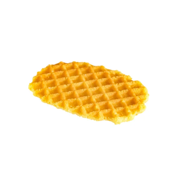 Waffles Orange White Striped Plate Background — Stock Photo, Image