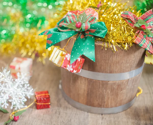 Christmas gift bugket — Stockfoto