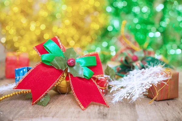 Chrismas ribbon and box gift — Stock Photo, Image