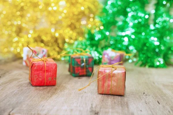 Chrismas ribbon and box gift — Stock Photo, Image