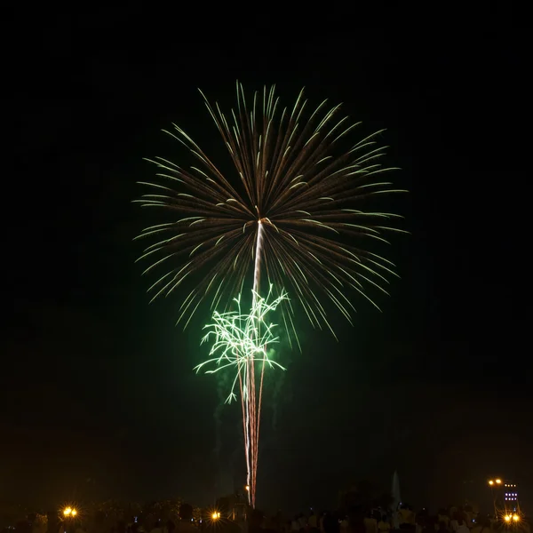 Fireworks lysa upp himlen — Stockfoto