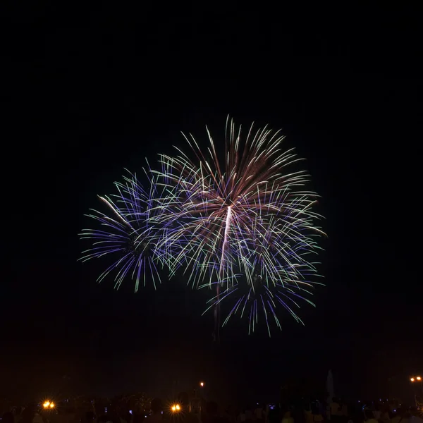 Fireworks lysa upp himlen — Stockfoto