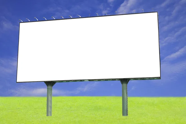 Blank billboard against blue sky for advertisement — Stock Photo, Image