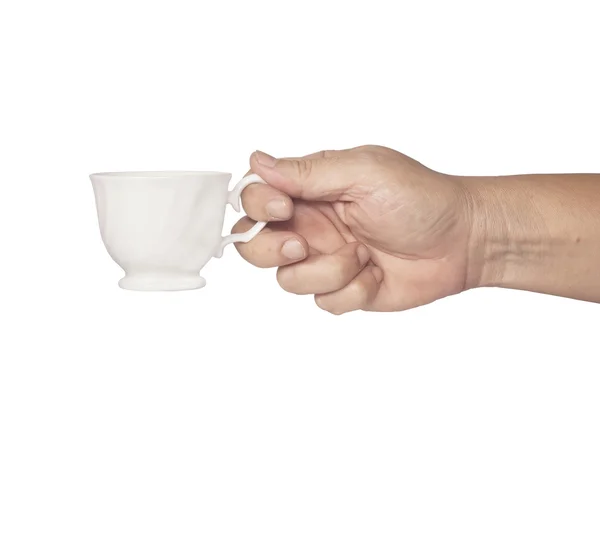 Ruku držící šálek kávy — Stock fotografie
