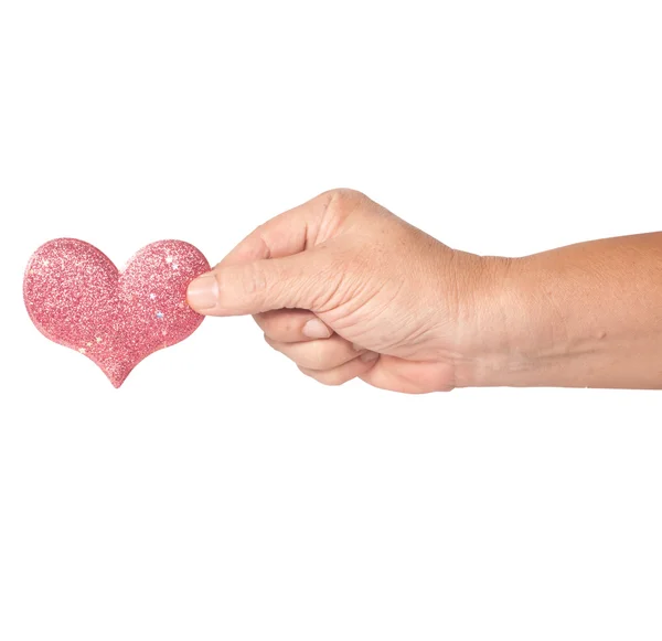 Heart on hand in Valentine day — Stock Photo, Image