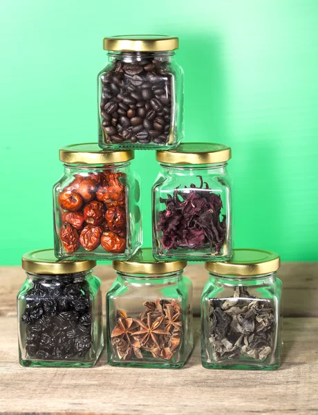 Coffee jar and Herb jar — Stock Photo, Image