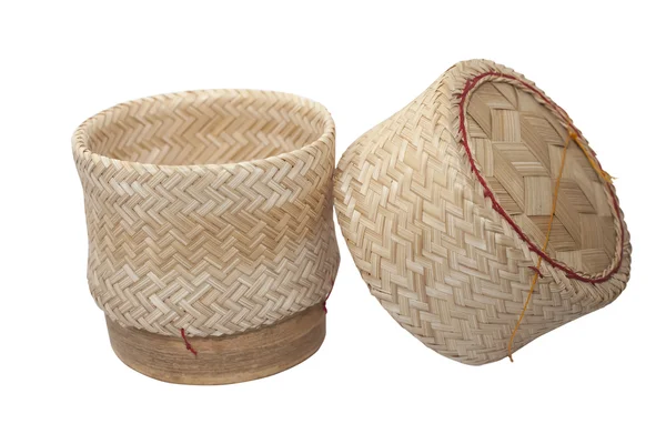 KRATIB, caja de arroz pegajosa hecha de bambú Madera —  Fotos de Stock