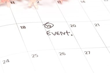 Olay, bir takvim görüntüsünü kavramı için randevu