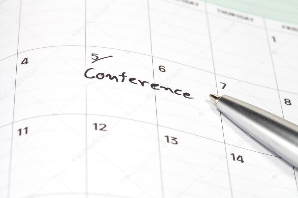 Appointment for conference , concept image of a calendar