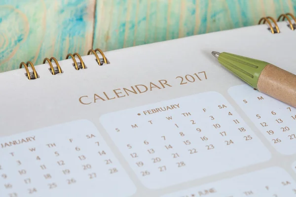 Calendar 2017 with pen — Stock Photo, Image
