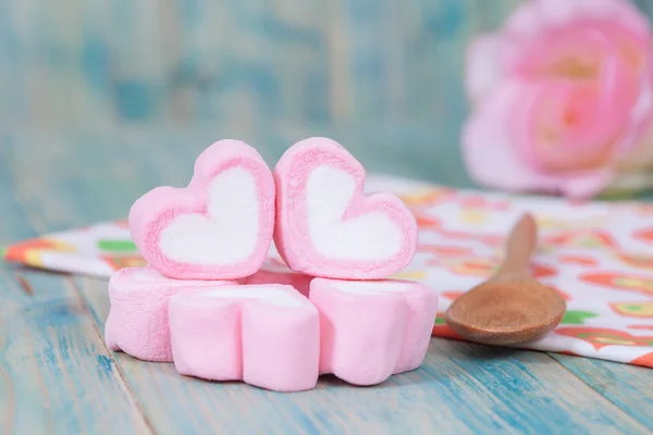 Valentine candies on color wood.selective focus. — Stock Photo, Image