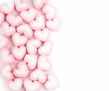 Kalp işareti hatmi beyaz arka plan üzerinde