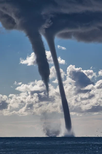 Tornados over the mediterranean sea — Stock Photo, Image