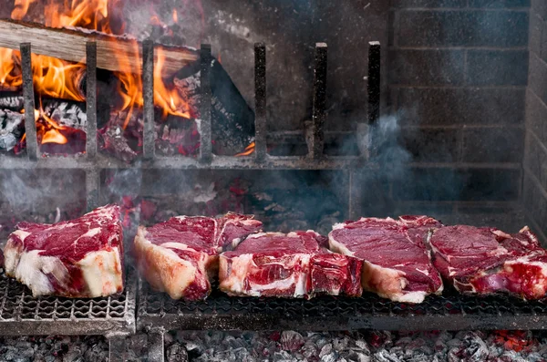 BBQ met florentines steaks Stockfoto