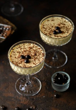 coffee panna cotta with chocolate