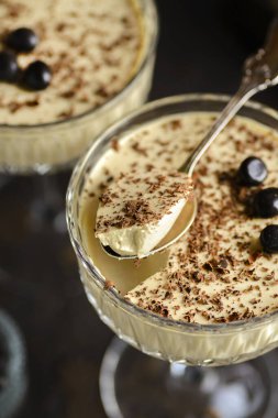 coffee panna cotta with chocolate