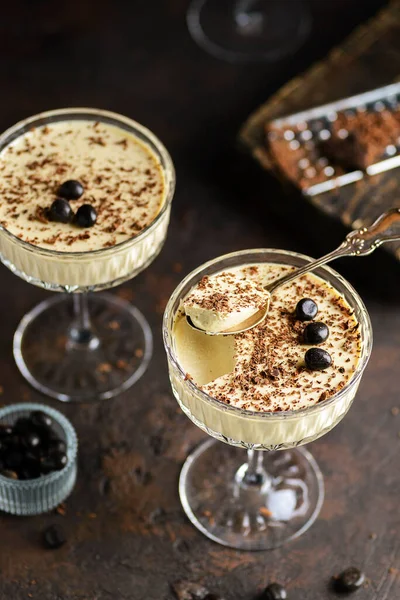 coffee panna cotta with chocolate