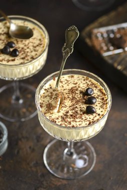 coffee panna cotta with chocolate