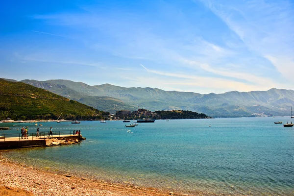 Central Beach à Budva, Monténégro. paysage, paysage marin. Vue magnifique . — Photo