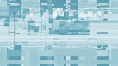 Kalın arayüz parçaları, güçlü dijital gürültü ve arkaplan kullanımı, örtüşmeler ve teknolojik kurgu için temiz bir yapı içeren döngüsel bilim kurgu HUD arızası.