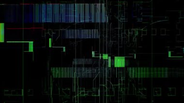 Bozuk dijital şebekeler, gürültülü eserler ve dengesiz arıza hareketleri içeren döngüsel bozuk HUD örtüsü. Teknik hatalara, soyut çarpıtma arkaplanlarına ve VFX örtülerine uyar.