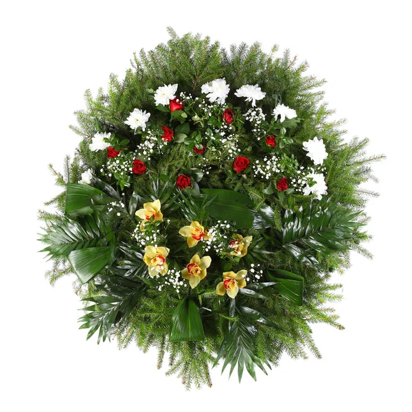 Green funeral wreath — Stock Photo, Image