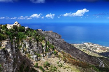 Erice dağ güzel panoramik görünümü