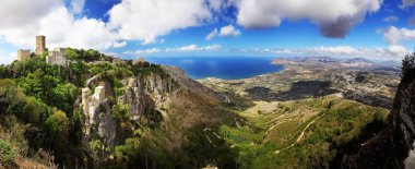 Erice dağ güzel panoramik görünümü