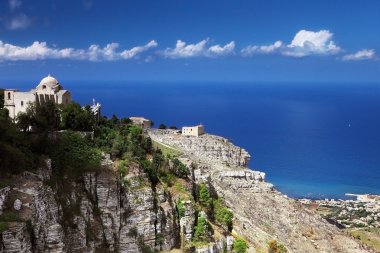 Erice dağ güzel panoramik görünümü