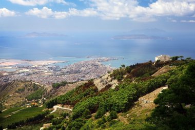 Erice dağ panoramik görünümü