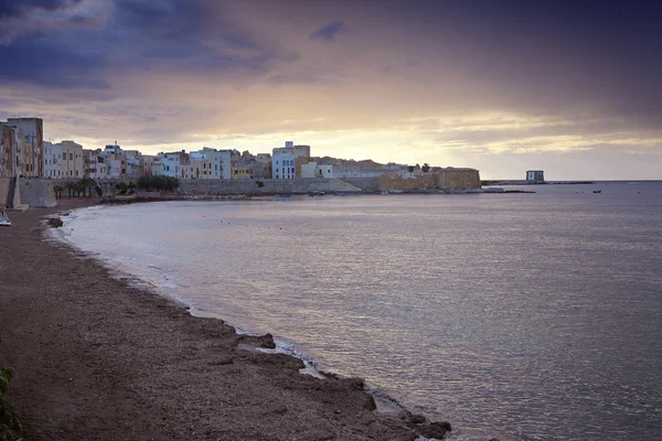 Kvällen scen Trapani centrum — Stockfoto