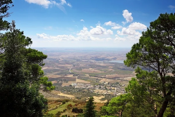 Beautifu vista panorâmica diurna da montanha de Erice Imagem De Stock