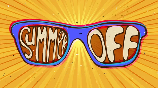 Verão fim ilustração conceito. óculos de sol com letras —  Vetores de Stock