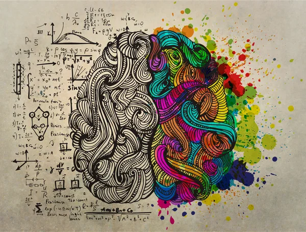 Brain sketchy doodles — Stok Foto