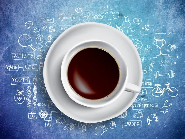 Koffie concept - doodles — Stockfoto